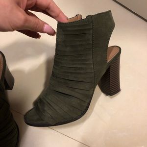 olive green booties! great condition.